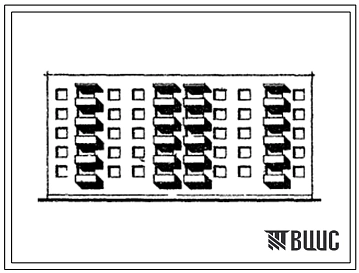 Типовой проект 114-05с Рядовая блок-секция 5-этажного жилого дома на 40 квартир 1 1.1.2, 1 1.1.2 со стенами из кирпича