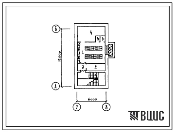 Типовой проект П-1-50(408-31-5.87) Общественные помещения в подвале завода ремонта радиотелеаппаратуры (убежище на 50 человек, размеры убежища 12м на 6м, режимы вентиляции 1,2).