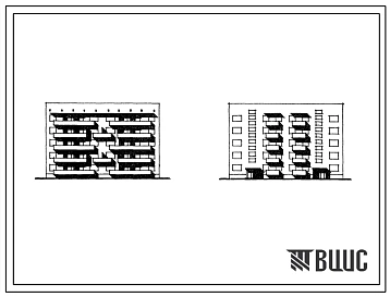 Типовой проект 67-04с/73 Пятиэтажная двойная блок-секция рядовая на 20 квартир (двухкомнатных 2Б-10, трехкомнатных 3Б-10). Для строительства в 3 климатическом районе сейсмичностью 7 баллов