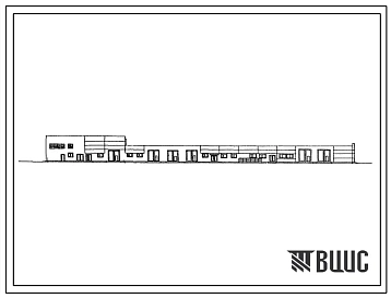 Типовой проект 816-1-140.87 Машиноремонтный блок тепличных комбинатов площадью 24 и 30 га теплиц. Размеры здания - 18x96,3 м. Расчетная температура: -30°С. Стены - панельные легкобетонные. Покрытие - железобетонные плиты по железобетонным балкам