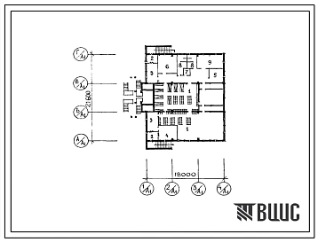 Типовой проект П-3(П-4)-113(211-1-361с.13.86) Хозяйственно-бытовые помещения в подвале детских яслей-садов на 95 мест, (убежище на 113 человек, размеры убежища 21,6м на 18м, режимы вентиляции 1,2,3).