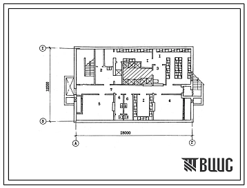 Типовой проект П-2(П-4)-100(409-15-98.87) Вспомогательные помещения в подвале производственно-заготовительного цеха ПМК, (убежище на 100 человек, размеры убежища 18м на 12м, режимы вентиляции 1,2).