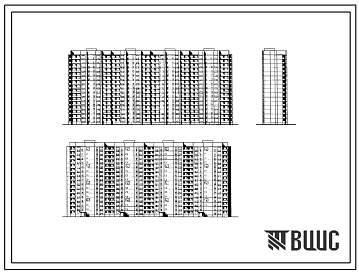 Типовой проект П1/16 16-этажный 4-секционный 256-квартирный панельный жилой дом широтной ориентации