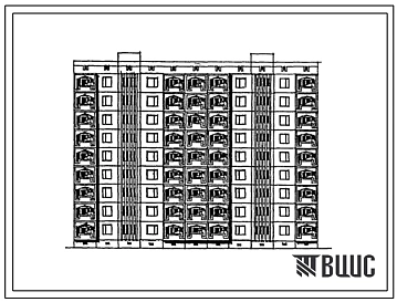 Типовой проект 150-014с.13.86 Блок-секция 9-этажная 36-квартирная рядовая 3Б.4Б-4Б.3Б (для Азербайджанской ССР)