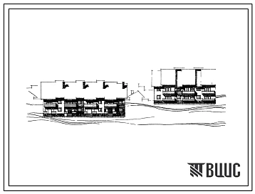 Типовой проект 204-09м Двухэтажная блок-секция рядовая торцевая на 2 квартиры (двухкомнатных 2Б-1, трехкомнатных 3Б-1). Для строительства в районах с вечномерзлыми грунтами