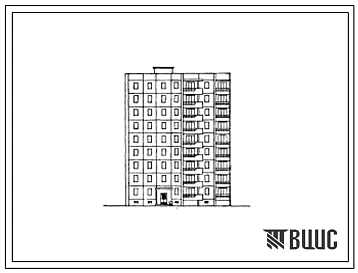 Типовой проект 153-03с Девятиэтажная блок-секция левая на 36 квартир (однокомнатных 1А-1, двухкомнатных 2А-9, 2Б-8, трехкомнатных 3А-9, четырехкомнатных 4А-9) со стенами из монолитного бетона. Для строительства в 4В климатическом подрайоне Грузинской ССР 
