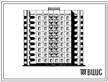Типовой проект 148-037сп/1.2 Блок-секция девятиэтажная 18-квартирная с двойным поворотом прямая 4Б-4Б.