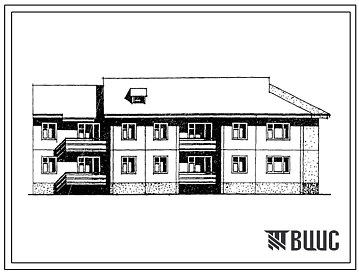 Типовой проект 97-0189.84 Блок-секция 2-этажная 8-квартирная угловая правая 2Б-3А-3Б-4Б. Для строительства в 1В климатическом подрайоне.