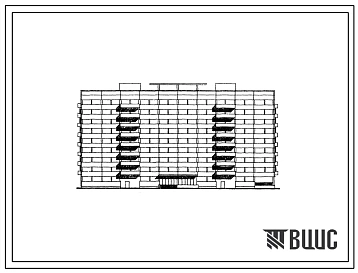 Типовой проект 162-80-56с Девятиэтажное общежитие на 561 место (на 2 человека 132, на 3 человека 99) для рабочих, служащих и студентов в конструкциях каркаса ИИС-04. Для строительства в 4 климатическом районе сейсмичностью 7, 8 баллов