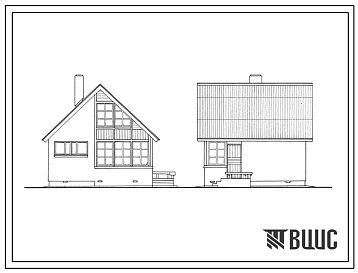 Типовой проект 184-000-368.86 Летний садовый домик с мансардой со стенами из кирпича