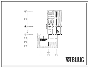 Типовой проект П-3-95(252-4-53.86) Хозяйственно-бытовые помещения в подвале детской поликлиники на 200 посещений в смену, (убежище на 95 человек, размеры убежища 27м на 12м, режимы вентиляции 1,2).