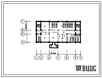 Типовой проект Б-2-335(262-19-24) Складные помещения в подвале фильмотеки на 5000 фильмокопий, (убежище на 335 человек, размеры убежища 30м на 15м, режимы вентиляции 1,2,3).