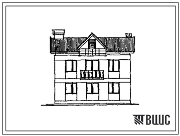 Типовой проект 123-17-160с.13.90 2-этажная блок-квартира (правый блок) с 3-комнатными квартирами 2-4-II (для республики Грузия)