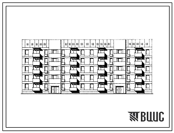 Типовой проект 174-010с.85 Блок-секция 5-этажная 2-секционная 38-квартирная рядовая-торцовая 1Б.2Б.3Б.3Б-1Б.2Б.3Б.3Б