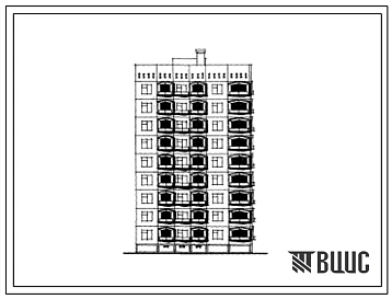 165-07с/1 Девятиэтажная блок-секция торцевая правая на 27 квартир (однокомнатных 1Б-9, двухкомнатных 2Б-9, четырехкомнатных 4Б-9). Для строительства в 4А климатическом подрайоне Таджикской ССР сейсмичностью 9 баллов на непросадочных грунтах (с вариантом –