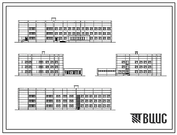 Типовой проект 252-4-30 Детская  городская поликлиника на 300 посещений в смену. Здание одно -, трехэтажное. Каркас сборный железобетонный серии ИИ-04. Стены из керамзитобетонных  панелей (вариант - из ячеистобетонных панелей).Полный исходный проект.