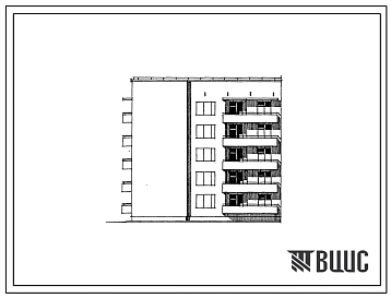 Типовой проект 67-028.87 Пятиэтажная блок-секция угловая на 16 квартир 2Б, 2Б, 2Б (левая)