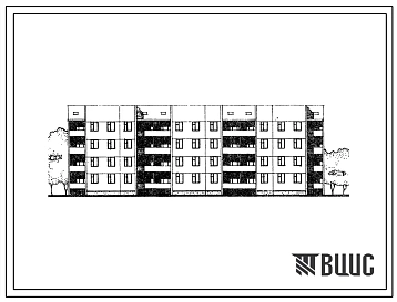 Типовой проект 111-26-79.83 4-этажный трехсекционный 32-квартирный жилой дом с укрупненными элементами /для Николаевского сельского строительного комбината Львовской области/