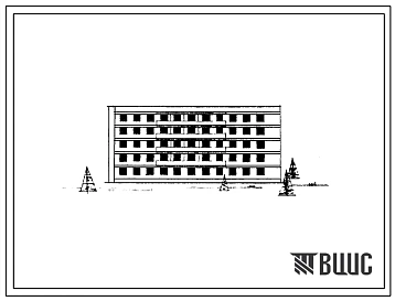 Типовой проект 1М-438АС-14/68 Двойная блок-секция пятиэтажного дома, торцовая правая, на 35 квартир (однакомнатных-5, двухкомнатных-20, трехкомнатных-10). Со стенами из пильного известняка.