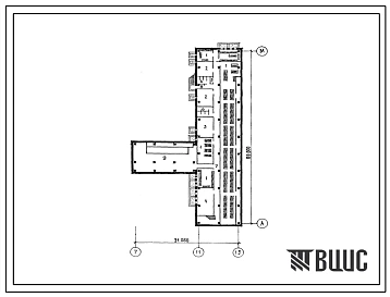 Типовой проект П-4-600(222-1-376с.13.86) Хозяйственно-бытовые помещения в подвале средней общеобразовательной школы на 16 классов (624 учащихся), (убежище на 600 человек, размеры убежища 60м на 31,6м, режимы вентиляции 1,2).