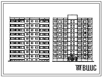 Типовой проект 133-014.13.86 Блок-секция 9-этажная 36-квартирная рядовая 4-1-2-3 (для строительства в Эстонской ССР)