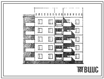 Типовой проект 148-035сп Пятиэтажная блок-секция поворотная левая на 10 квартир. Для строительства в IVГ климатическом подрайоне сейсмичностью 7 баллов на грунтах II типа просадочности.