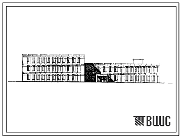 Типовой проект 223-1-517.86 Школа на 11 классов (264 учащихся). Здание двух-, трехэтажное. Стены из  крупных легкобетонных блоков.