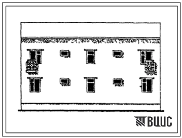 Типовой проект 77-0122сп.86 Блок-секция рядовая 2-этажная 4-квартирная 2Б-3А