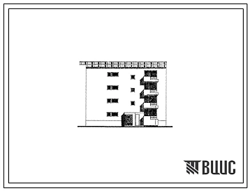 Типовой проект 155-03с Четырехэтажная блок-секция торцевая левая на 12 квартир (двухкомнатных 2А-4, трехкомнатных 3Б-8). Для строительства в 4А климатическом подрайоне сейсмичностью 7, 8 и 9 баллов на непросадочных и просадочных грунтах 1 и 2 типа