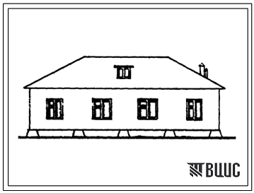 Типовой проект 189-000-136с Одноквартирный четырехкомнатный жилой дом с глинобитными стенами, усиленными каркасом. Для индивидуальных застройщиков.