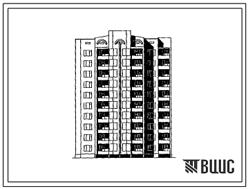 Типовой проект 236-010.13.90 Блок-секция угловая левая 10-этажная 40-квартирная 2.2.3.4