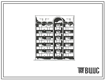 Типовой проект 132-014с.13.89 Блок-секция на 10 квартир рядовая 2, 3 левая (СТЕНЫ ИЗ КИРПИЧА, Ориентация широтная, Сейсмичность 7 и 8 баллов, Пятиэтажные)