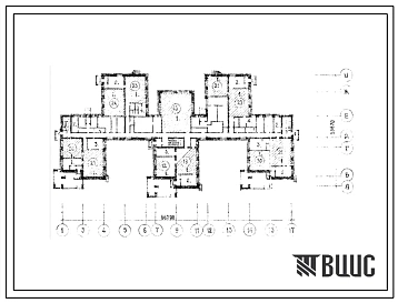 Типовой проект Б-3-250(214-2-182) Двойное использование помещений 1 этажа детских яслей-сада на 280 мест, (убежище на 250 человек, размеры убежища 66,7м на 53,67м, режимы вентиляции 1,2).