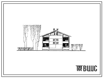 Типовой проект 141-26-21 Двухэтажный двухквартирный жилой дом с четырехкомнатными квартирами в двух уровнях.