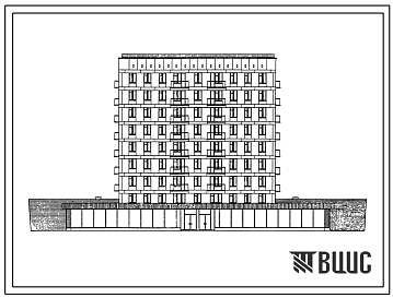 Типовой проект II-18-31/МИ Продовольственный магазин встроенно-пристроенный в 9-ти этажный односекционный  68 -квартирный жилой дом проекта II-18
