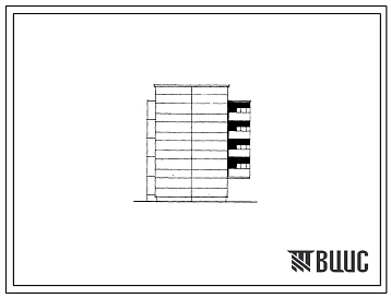 Типовой проект 104-047/1 Пятиэтажная блок-секция рядовая с правым торцевым окончанием на 10 квартир (трехкомнатных 3Б-2, четырехкомнатных 4А-4, 4Б-4). Для строительства во 2Б и 2В климатических подрайонах Латвийской ССР