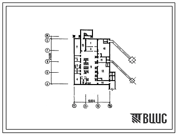 Типовой проект А-3-80(252-1-138С.13.86) Помещения общественного назначения подвала главного корпуса детской городской больницы на 520 коек с поликлиникой, (убежище на 80 человек, размеры убежища 24м на 18м, режимы вентиляции 1,2).