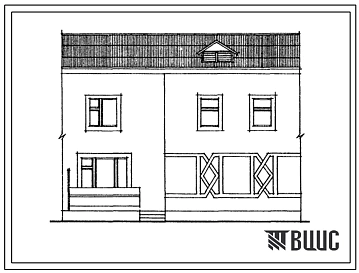 Типовой проект 000-0498.13.86 Двухэтажная блок-квартира типа 5Б рядовая правая (для Казахской ССР)