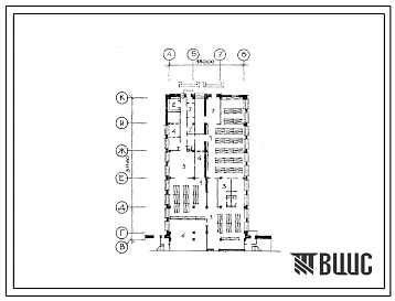 Типовой проект Б-3-443(222-1-361с) Двойное использование помещений первого этажа средней школы на 10 классов(392 учащихся), (убежище на 443 человек, размеры убежища 31,16м на 18м, режимы вентиляции 1,2,3).