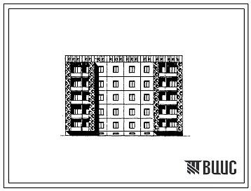 Типовой проект 105-056с/1 Пятиэтажная блок-секция рядовая на 20 квартир (двухкомнатных 4Б-10, трехкомнатных 3Б-10). Для строительства в 4Г климатическом подрайоне Казахской ССР сейсмичностью 7 и 8 баллов