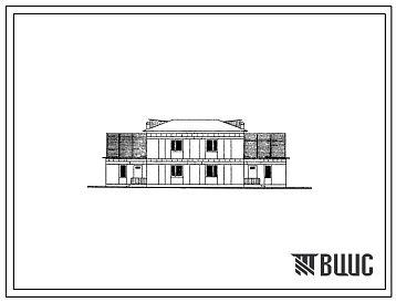 Типовой проект 143-52-41с  Двухэтажный двухквартирный блокированный жилой дом с 3комнатными квартирами (кухни выносные, стены из силикатобетонных блоков серии ИИ-10с-1с).