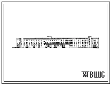 Типовой проект 254-1-140.86 Участковая больница на 100 коек с поликлиникой на 200 посещений в смену. Здание трехэтажное. Стены из кирпича.