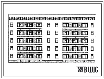 Типовой проект 63-057с.13.86 Блок-секция 5-этажная 20-квартирная рядовая с торцовыми окончаниями 4Б.3Б-3А.4А (для Азербайджанской ССР)