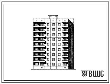 Типовой проект 94-099.83 Блок-секция 9-этажная 36-квартирная угловая левая 3Б-2Б-2Б-1Б. Для строительства в Киевской области.