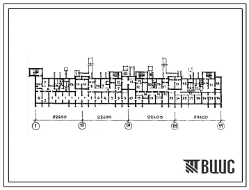 Типовой проект А-IV-950-78/200 Помещения  общественного назначения в подвале 9 этажного 4 секционного жилого дома, скомпонованного  из блок-секций 121-043/1, (убежище на 950 человек, режимы вентиляции 1,2).