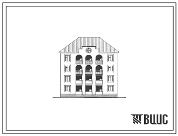 Типовой проект 118-192-37с.13.89  Жилой дом на 8 квартир 3-4 (СТЕНЫ ИЗ МОНОЛИТНОГО ТУФОБЕТОНА, Ориентация широтная, Сейсмичность 9 баллов, Трехэтажные, Четырехэтажные)