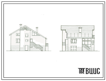 Типовой проект 143-000-976.93 Мансардный одноквартирный 5-комнатный жилой дом с гаражом и сауной