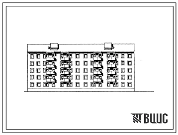 Типовой проект 114-027с.85 Пятиэтажная блок-секция двухсекционная рядовая торцевая на 40 квартир