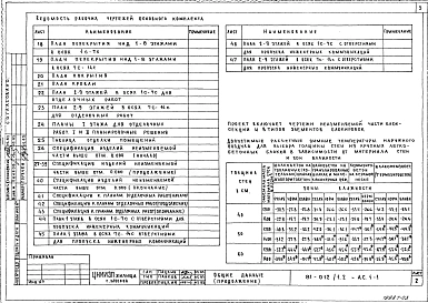 Альбом 3 Архитектурно-строительные решения выше отм. 0.000. 81-012/1.2-АС.1-1