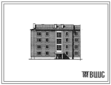 Типовой проект 24-0220.87 4-этажная 12-квартирная торцевая блок-секция Т 1-2-3 (левая)